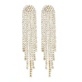 Gold Plated Jewelry Fringe Large Tassel Diamond Earrings Drop Rhinestone Long Tassel Earrings Crystal Fine Drop Earrings