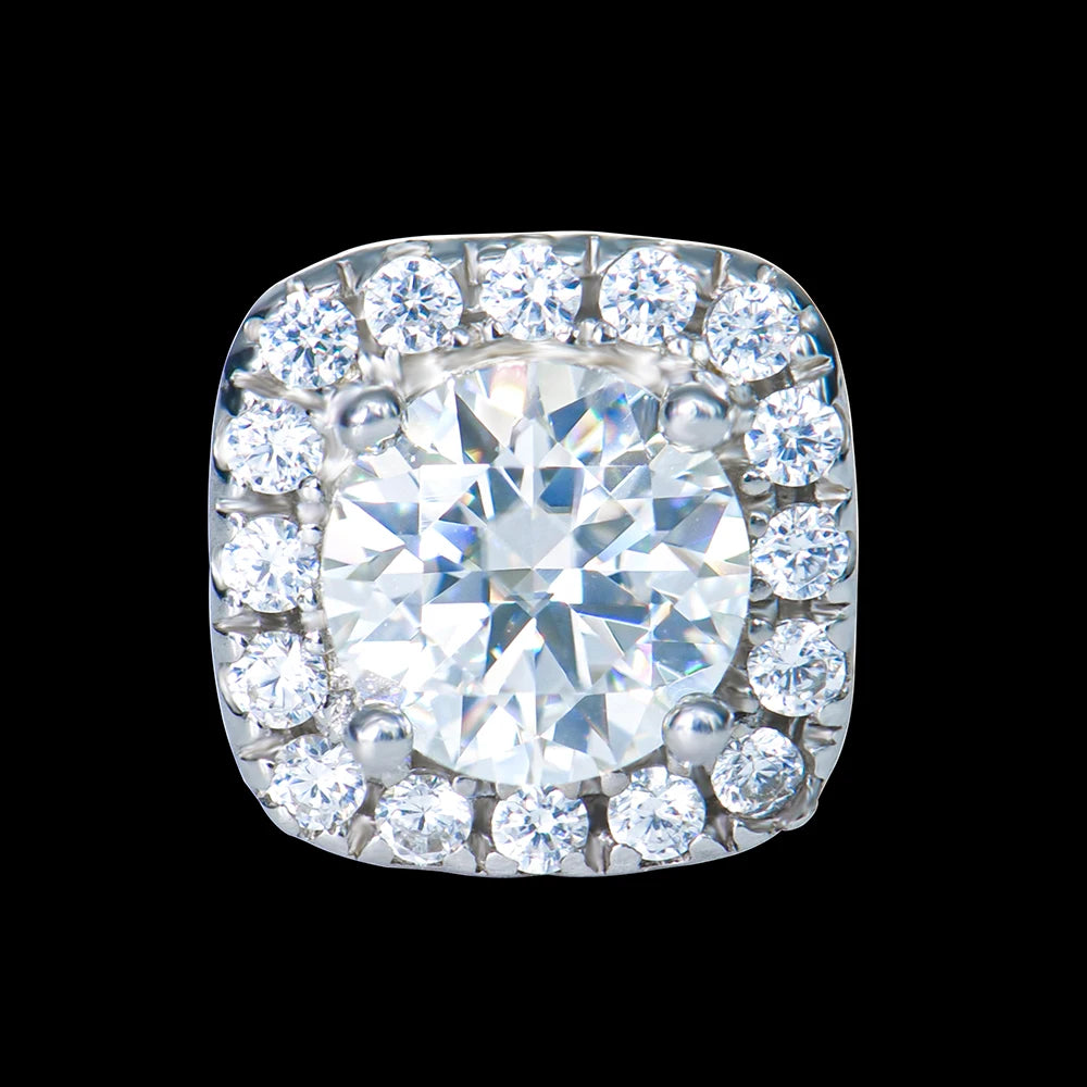 Manufacturer Wholesale Bulk Vvs Tiny square Non Tarnish 925 Silver Fashion Jewelry Diamond Moissanite Stud Earring for Girls