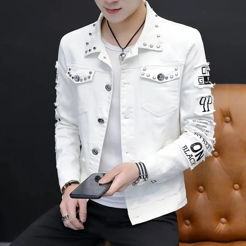 Spring and Autumn Jeans Coat Men's Korean-style Fashion Students Handsome Versatile Jacket MEN'S Wear Summer New Style Cowb Men