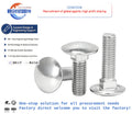DIN Standard Galvanized Carbon Stainless Steel Bolts Semi-Round Head Square Neck Carriage Screws for Shelf Bridge Square Bolts