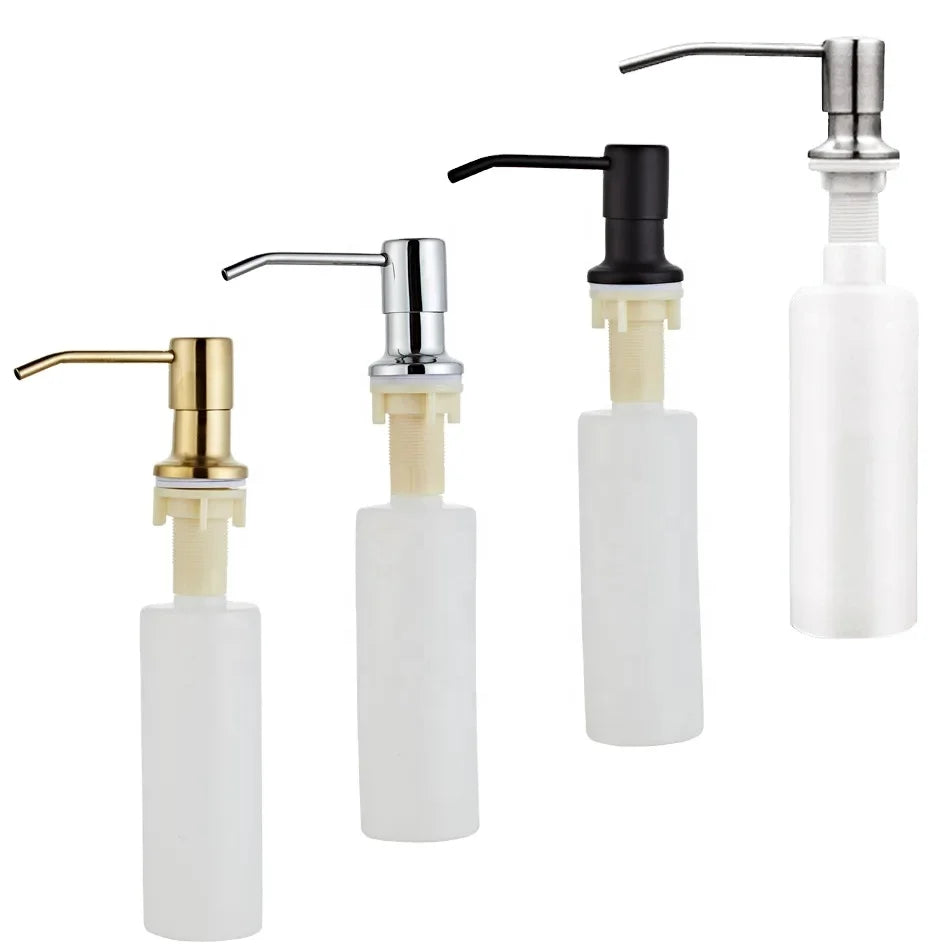 Black Soap Dispenser for Kitchen Sink 304 Stainless Steel From the Top Built in  Head Hand Press Soap Dispenser Bottle 350ml
