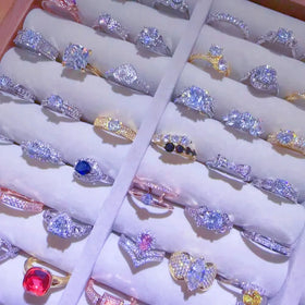 Light Luxury Micro-Paved Zircon Ring Simple Square Zirconium Geometric Wedding Ring Gold Plated Cz Zircon Bulk Ring Mixed Ship
