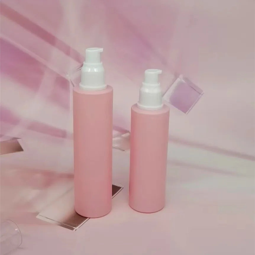 Customized logo 30ml 50ml 100ml 120ml pink Glass Make-up Water Bottle Skin Care and Moisturizing Emulsion Oil Bottle with Pump