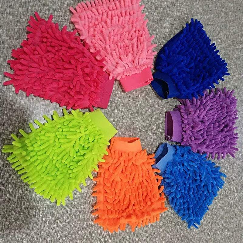 Ultrafine Fiber Chenille Microfiber Car Wash Glove Mitt Soft Mesh Backing No Scratch for Car Wash and Cleaning