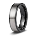 OAHLAN 6mm Silver Color Brushed Tungsten Carbide Ring Men Women Wedding Bands Fashion Jewelry Party Rings Black Inner Ring