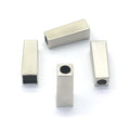 Factory Wholesale Color Rope Stopper Metal Silver Rectangle Cord Lock End Stopper