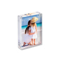 5x7 Self Standing Strong Magnetic Vertical Section Transparent Acrylic Plastic Clear Block Photo Frame
