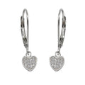 925 Sterling Silver Heart Jewelry Cubic Zirconia Stone French Lock Hoop Earrings for Women