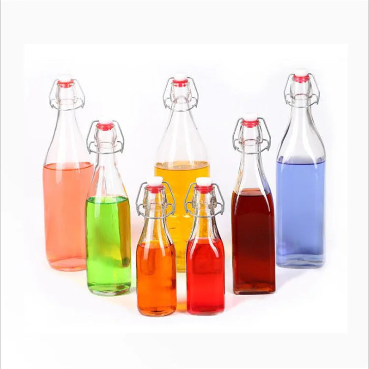 2023 Portable Custom Water Bottle Glass No Leak Sealed Jar for Beverage Juice Glass Bottle With Lid
