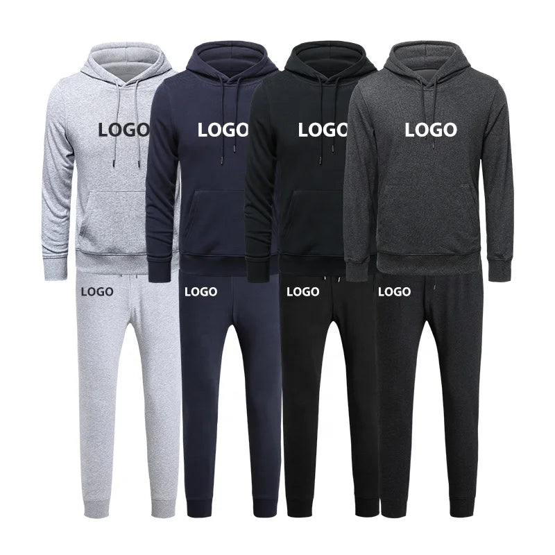 Heavyweight Embroidery Hoodie Set Unisex Cotton Hoodie Custom logo Blank Mens Hoodies Sweatshirts