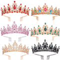 Queen Crown for Women Baroque Princess Gold Tiara for Girls Crystal Pearl Mermaid Rhinestones Hair Accessories
