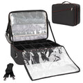 For Relavel 16\" Portable Cosmetic Bag Organizer Heat Insulation Empty Makeup Case Nylon Divider Zipper Washable Plastic