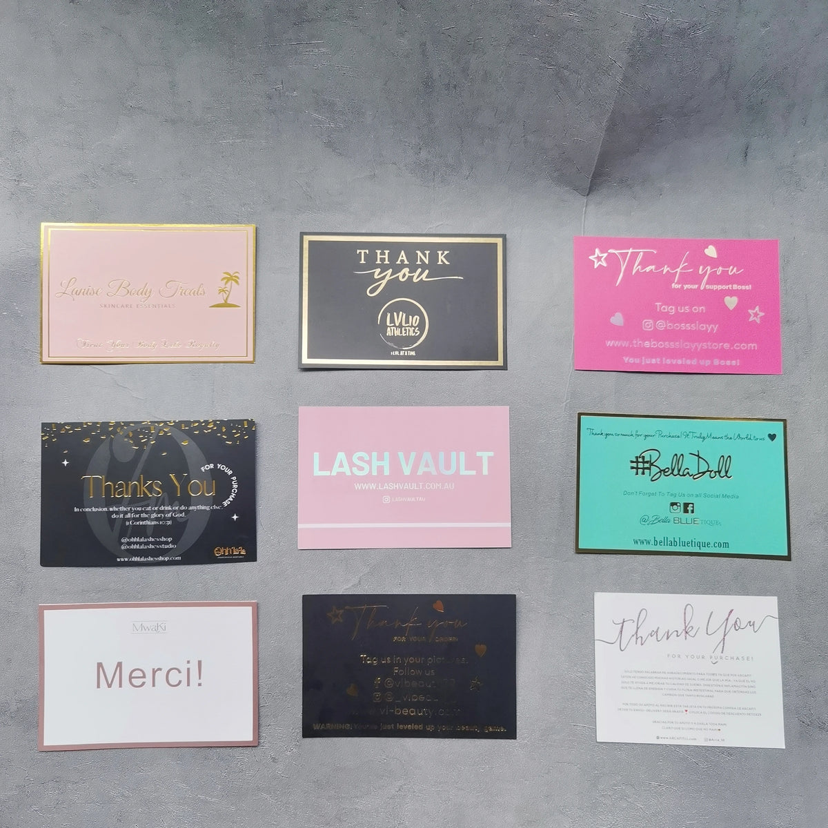 Custom Personalize Logo Thank You Card Gold Foil Printed Thank You for Supporting My Small Business Cards With Your Own Logo