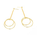 316L Stainless Steel Trend 14K Gold Double 30mm/24mm Ring Circle Stud Hoop  Earrings