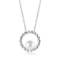 925 Sterling Silver Circle of Life Freshwater Pearl Pendant Necklace Rhodium Plated  Love Pearl Necklace for Women's Jewelry