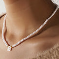 Go2boho Faux Pearls Stack Jewelry Handcrafted Elegant Fashion A-Z Shell Letters Boho 2024 New Beaded Necklaces for Women Men