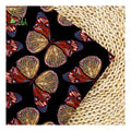 Wholesale Black Background Stripe Butterflies Printed Blackout Wedding 100% Polyester Satin Fabric for Garment