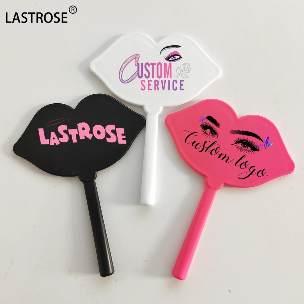 Handheld Luxury Lip Shape Portable Cosmetic Mirror for Women Single Side Personalized Features