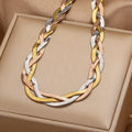 SC Hot Sale Gold Silver Plated Bracelet Simple Stainless Steel Bracelet Necklace Set Vintage Multilayer Chain Bracelet for Women