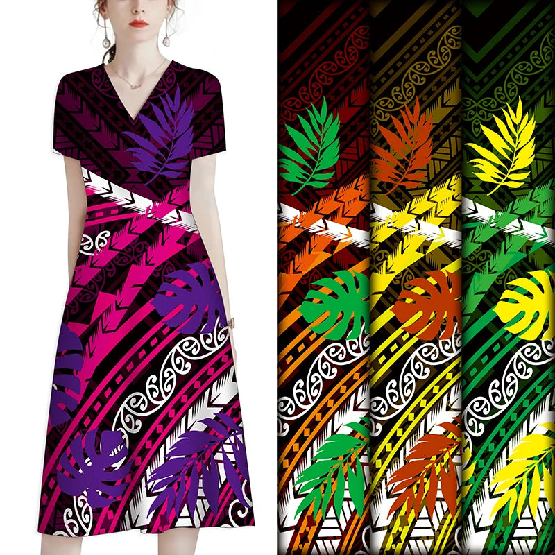 Artificial Cotton Printed Double-sided Positioning Printed Fabric Bohemian Vacation Style Dress Clothing Fabric