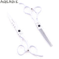 Professional Barber Scissors 5.5'' 6" Japan Stainless White Hair Cutting Scissors Thinning Shears Hair Scissors A1010