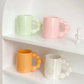 Solhui Ins Creative Diagonal Handle Pearl Ceramic Mug Nordic Light Luxury Home Office Cup