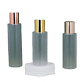 In Stock Custom Printing Plastic Bottle for Skin Care with Golden Silver Top Cap Transparent Matte Frosted Toner Bottles