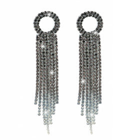 Hot Selling Rhinestone Earrings Dangling for Women Chandelier Statement Tassel Earrings Girls