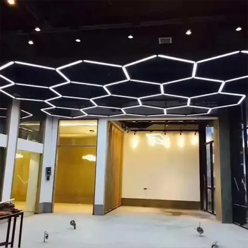 Hot Seller 6500K Hexagon Splicing Rgb Lights Honeycomb Ceiling Light Grid Led  Garage Honeycomb  Light