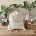 Recycled Custom Logo Cotton Drawstring Wrapping Bag for Baby Clothes Cotton Socks Storage Pouch