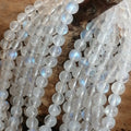 Luxury Natural Gemstone Healing Quartz Blue Moonstone Round Beads Elastic Adjustable Bracelet for Women Men Yoga Bangles