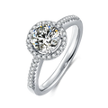 Wholesale 6.5 MM 925 Sterling Silver Round Moissanite Engagement Ring Special Design for Women's Party Gifts Loftily