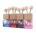 6ml 8ml Black Car Diffuser Bottle Exhaust Clip in Stock Colors Gold Matte Blue Glass Bottle Wood Cover Car Perfume Glass Bottles