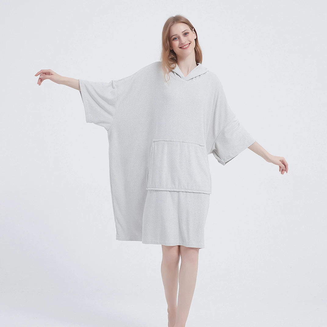 Original Factory  Quick Dry Blanket Towels with Front Pocket Changing Towel Robe Absorbent Hooded Surf Poncho for Swim