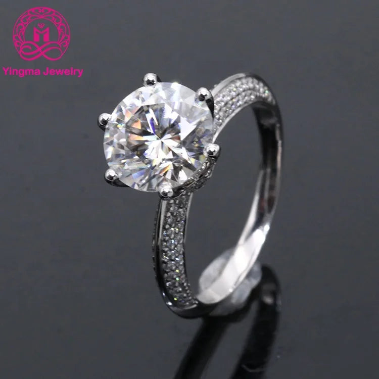 Fast Delivery 3 Carats Moissanite Gold Ring 14k Solid Gold Ring Jewelry With a Beautiful Gift