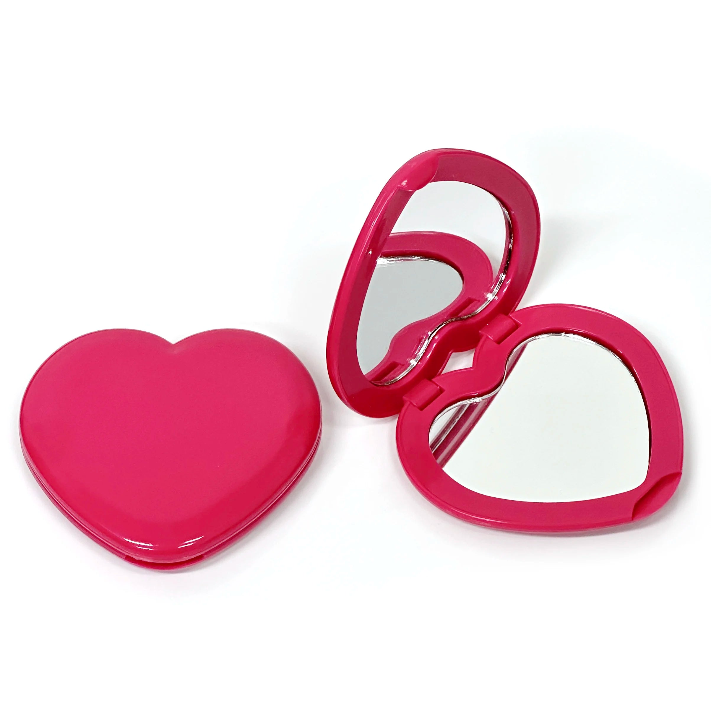 Customized logo Heart Shape Double Sided Makeup Mirror Cute Design Portable Travel Makeup Mirror