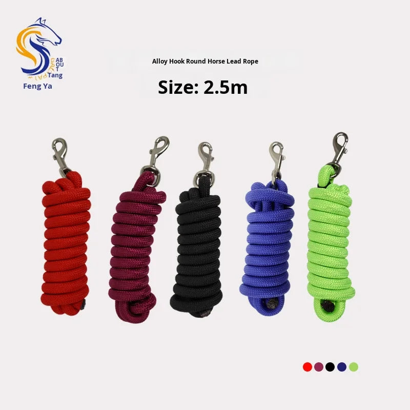 Alloy Horse Lead Rope with Hook Equestrian Supplies Wear-Resistant Reinforced Bridle Gear Horse Products