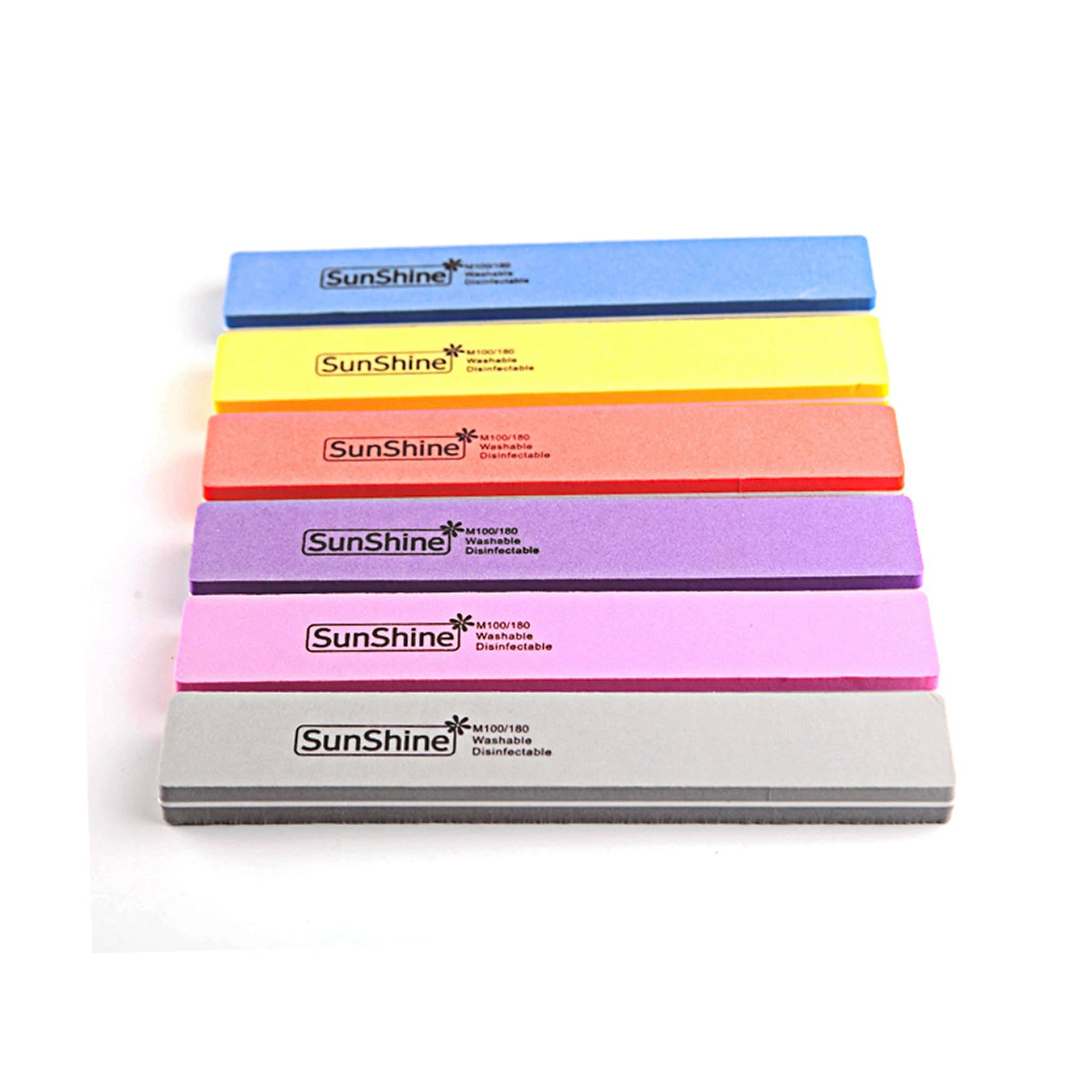 Private Label Personalised Custom 100/180 pink Nail Buffer with logo square Sponge Nail File