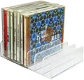 Clear Acrylic CD  Holder DVD Storage Box CD Display Rack DVD Stand Holds up to 14 Standard CD Cases for Media Shelf Storage