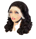 Natural Color Loose Wave Short Bob Wig Brazilian Virgin Human Hair Wig Transparent Color Lace Front Closure Wig for Women