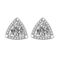 XEZ015 Women's 8A Premium Moissanite Triangle Earrings 925 Sterling Silver Studs New Arrival Hypoallergenic