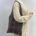 Low MOQ Women's Wool Hand Knit Bag Custom Solid Color Soft Lightweight Top Open Handbag Simple Occasion Bohemian Summer