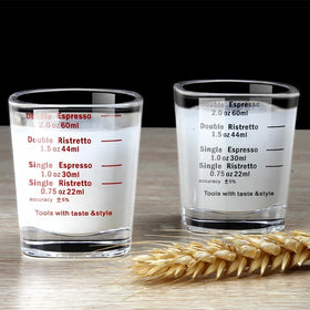 2OZ Best Selling Glass Coffee Measuring Cup Jigger Espresso 60ml Small Coffee Cup