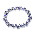 Guangzhou Jewelry Factory Custom 925 Sterling Silver Fashion Blue Gemstone Lab Grown Sapphire Tennis Bracelet Bangle