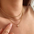 VKME Fashion New Gold Plated Multi Layer Heart Necklace for Women Party Gift