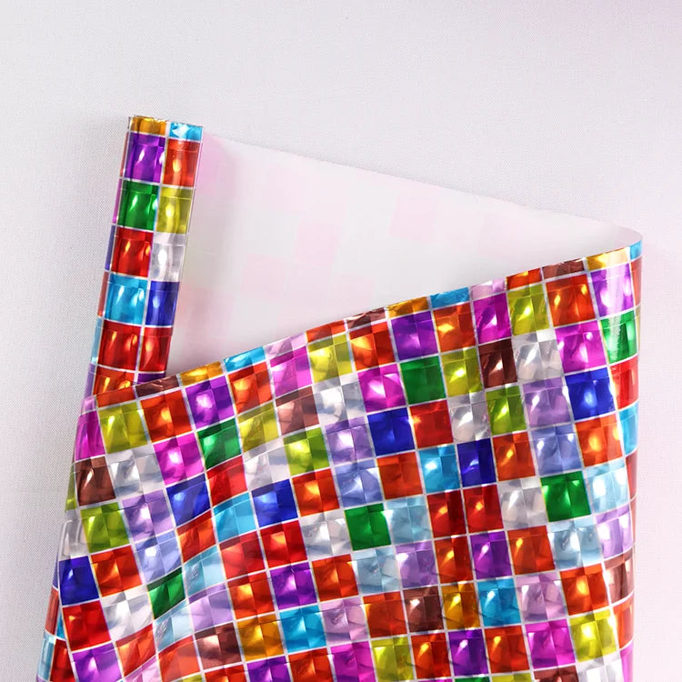 Chinese Premium Glitter Coated Waterproof Specialty Paper Printed 3D Gift Wrapping Roll for Grocery & Promotion