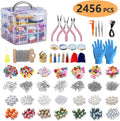 2456Pcs 3 Layers Bracelet Necklace Accessories in Acrylic Box DIY Jewelry Making Kit