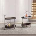 Saddle Leather Sofa Storage Side a Few Light Luxury Living Room Home Stainless Steel Movable Trolley Small Corner Table