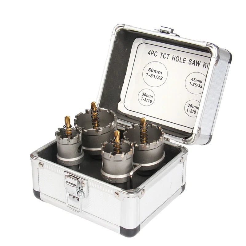 4pcs/Set Carbide Hole Saw Heavy Duty Hole Cutter for Stainless Steel Sheet Metal