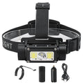 Waterproof HeadLamp White Lights Stirnlampe 6 Modes Type-C Rechargeable 3 Leds Hodelykt for Outdoor Camping Cycling Running